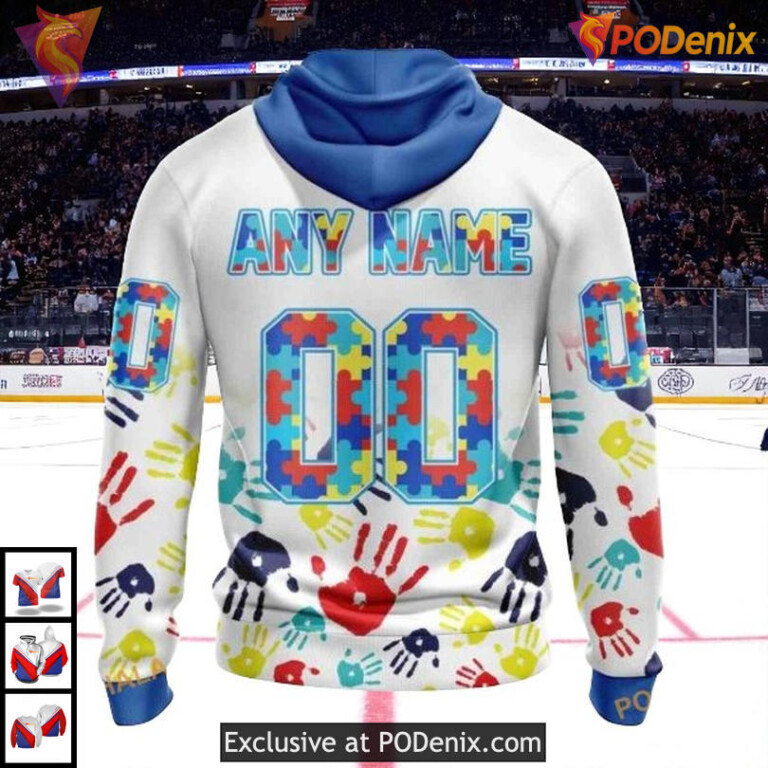 Autism Awareness Design Custom NHL Vintage San Jose Sharks Hoodie 3D - 1