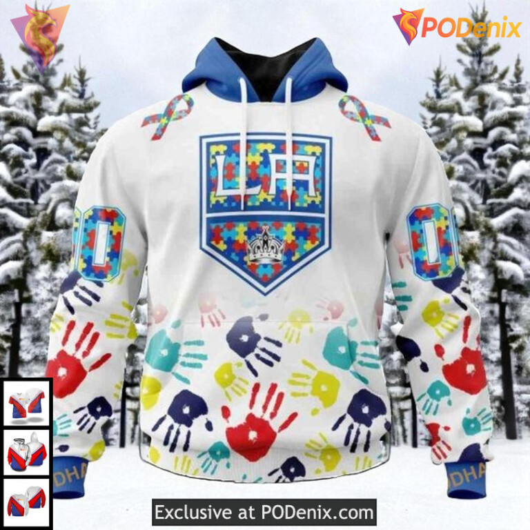 Autism Awareness Design Edition Custom Los Angeles Kings Christmas Hoodie 3D