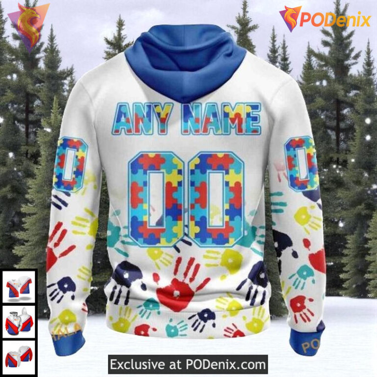 Autism Awareness Design Edition Custom Los Angeles Kings Christmas Hoodie 3D - 1