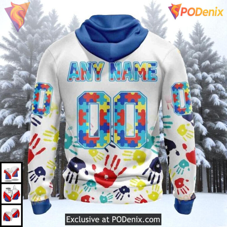 Autism Awareness Design Edition Custom Los Angeles Kings Womens Hoodie NHL 3D - 1