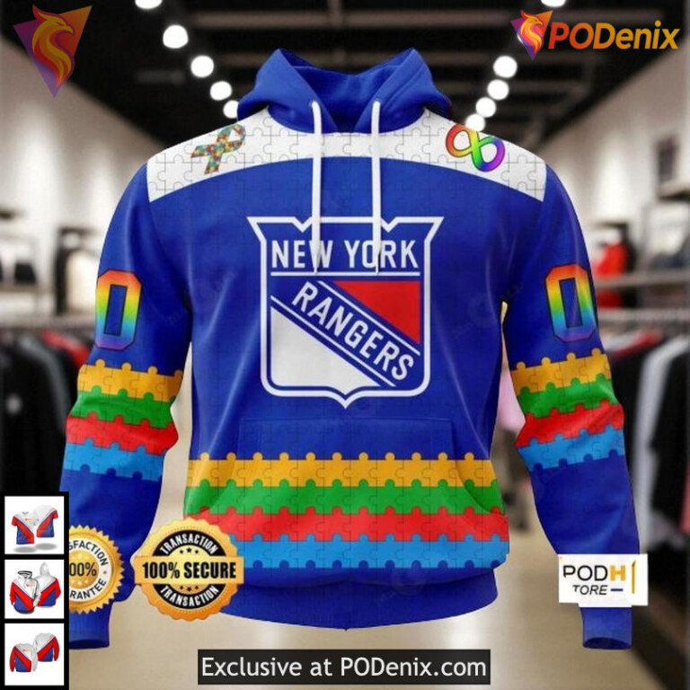 Autism Awareness Design Personalized New York Rangers Winter Hoodie 3D