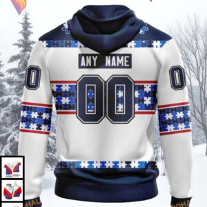 Autism Awareness Edition Custom Name Number Florida Panthers Winter Hoodie 3D - 1