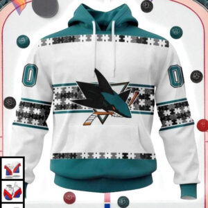 Autism Awareness Edition Custom Name Number San Jose Sharks Hoodie 3D