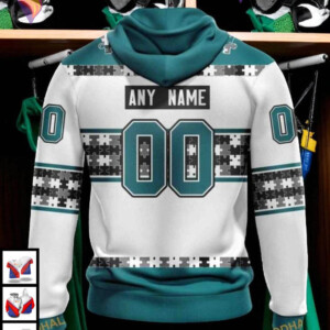 Autism Awareness Edition Custom Name Number San Jose Sharks Hoodie 3D - 1