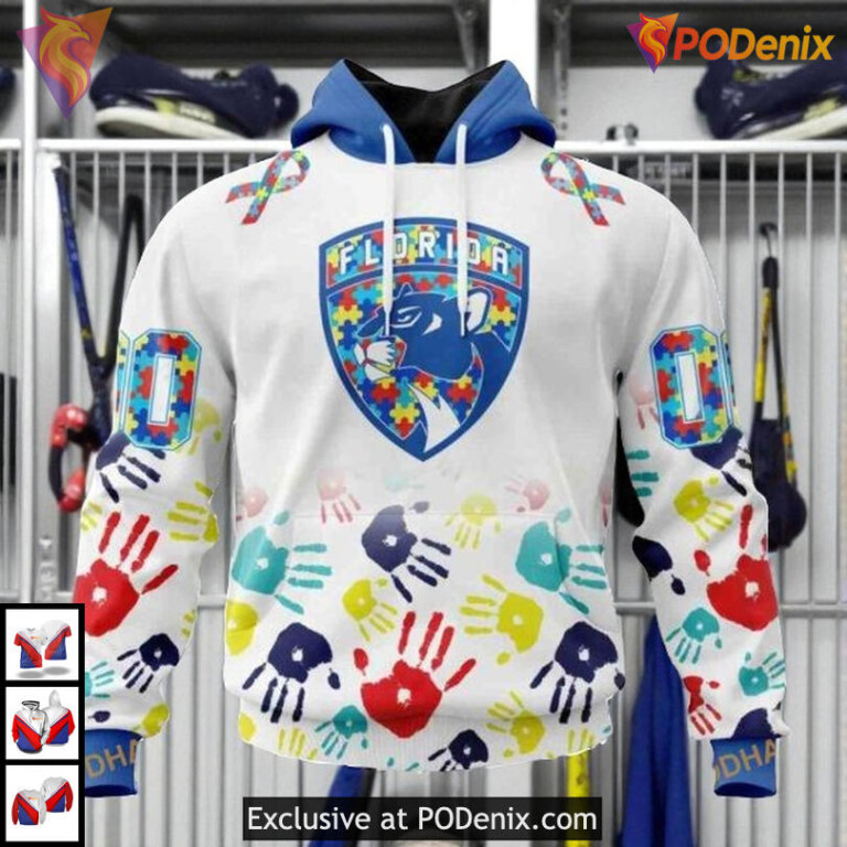 Autism Awareness Graphic Design Custom Florida Panthers Holiday Hoodie 3D