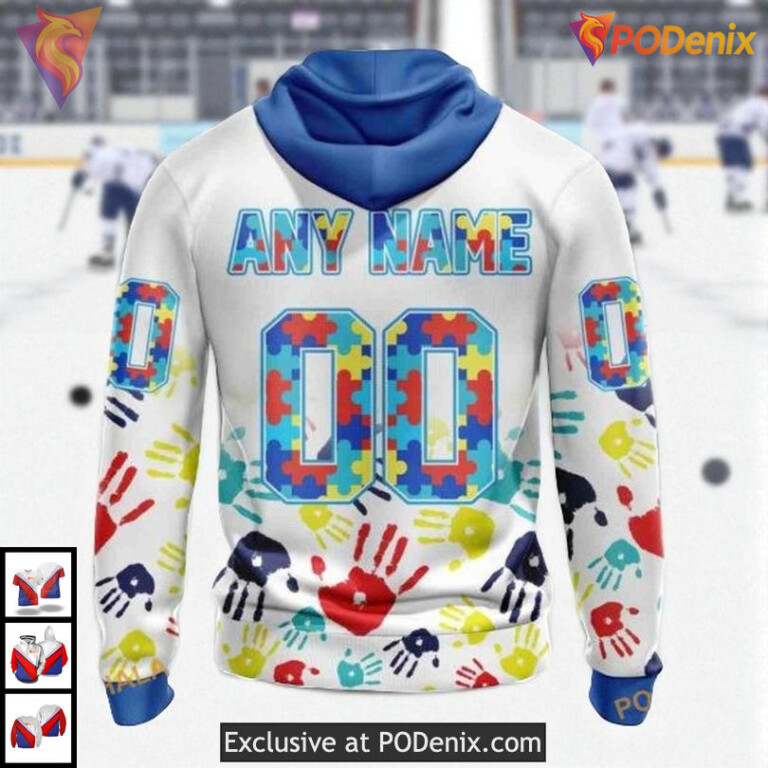 Autism Awareness Graphic Design Custom Florida Panthers Holiday Hoodie 3D - 1