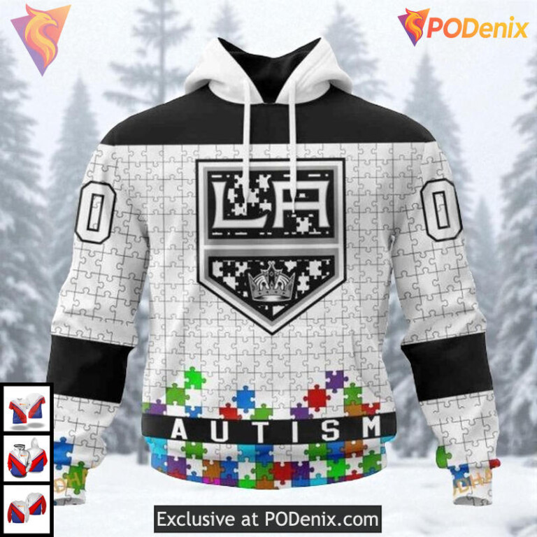 Autism Awareness Hockey Tribute Custom Los Angeles Kings Graphic Hoodie NHL 3D