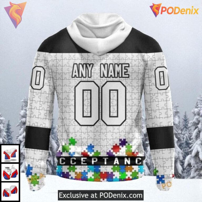 Autism Awareness Hockey Tribute Custom Los Angeles Kings Graphic Hoodie NHL 3D - 1