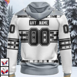 Autism Awareness Name Number Custom Los Angeles Kings Holiday Hoodie NHL 3D - 1