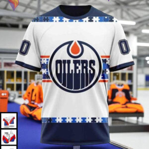 Autism Awareness Name Number Edition NHL Edmonton Oilers Christmas Hoodie - 2