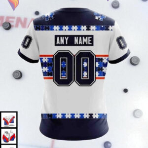 Autism Awareness Name Number Edition NHL Edmonton Oilers Christmas Hoodie - 3