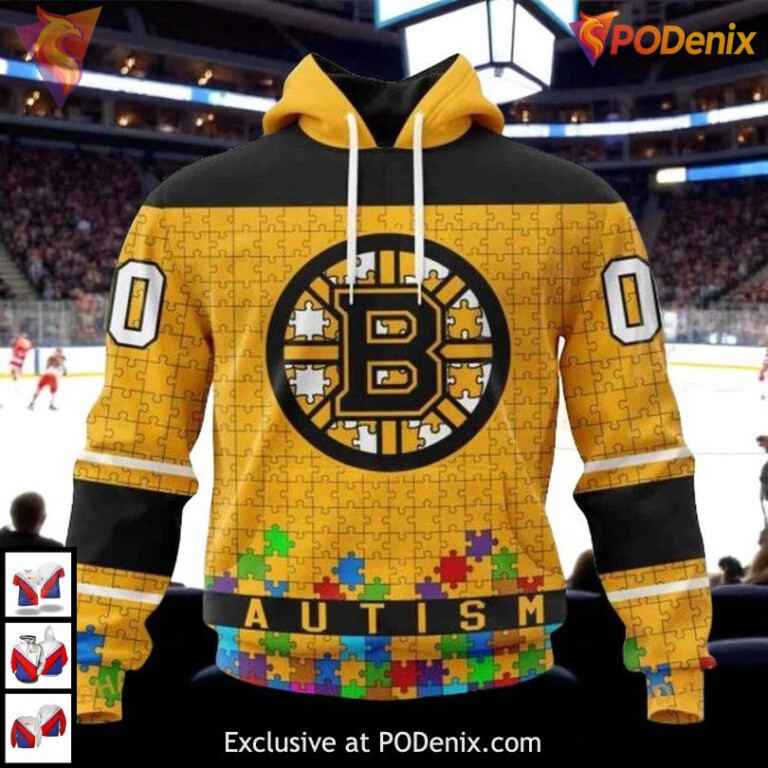 Autism Awareness NHL Boston Bruins Unisex All Over Print Hoodie 3D