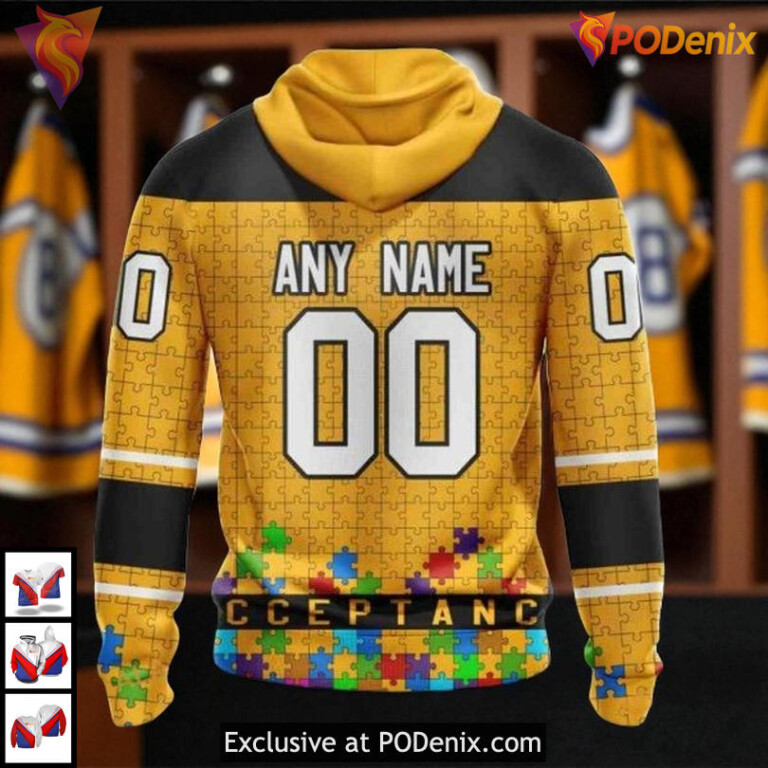 Autism Awareness NHL Boston Bruins Unisex All Over Print Hoodie 3D - 1