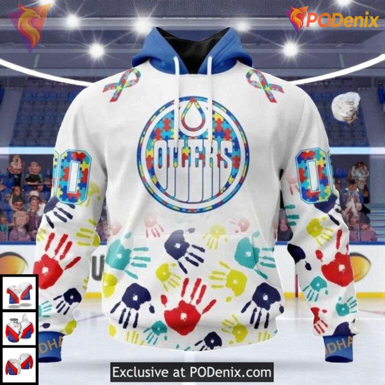 Autism Awareness Puzzle Concept NHL Edmonton Oilers Zip Up Hoodie 3D