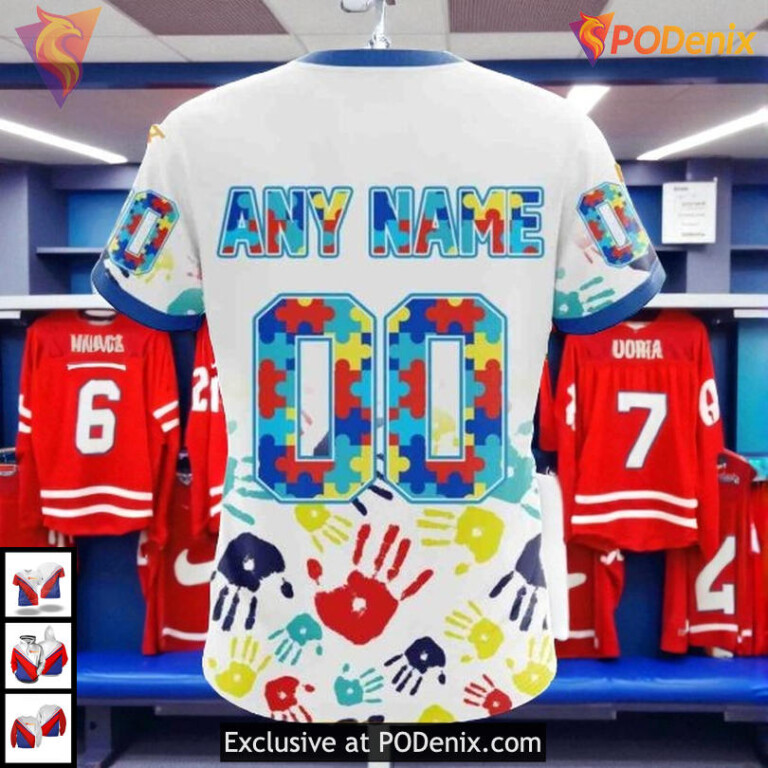 Autism Awareness Puzzle Concept NHL Edmonton Oilers Zip Up Hoodie 3D - 3
