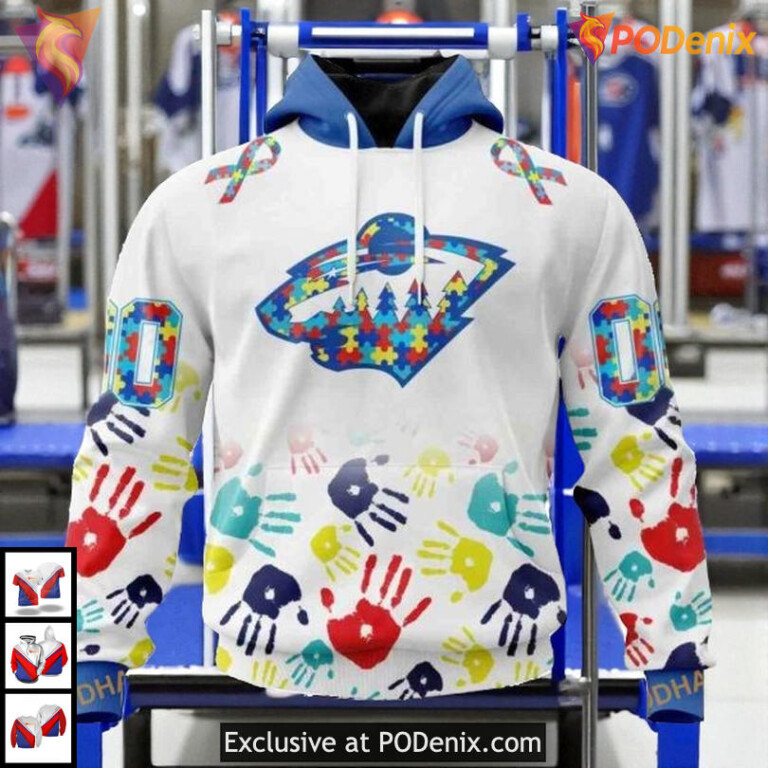 Autism Awareness Puzzle Theme NHL Minnesota Wild Christmas Hoodie 3D
