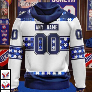 Autism Awareness Toronto Maple Leafs Hoodie Custom Name Number 3D Design - 1