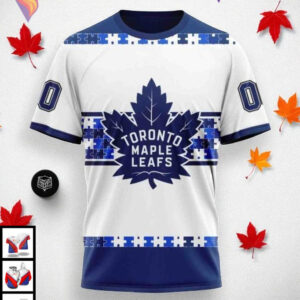 Autism Awareness Toronto Maple Leafs Hoodie Custom Name Number 3D Design - 2