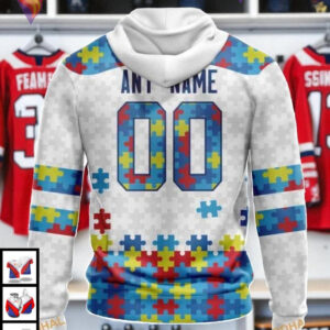 Autism Awareness Tribute Custom Florida Panthers Winter Hoodie NHL 3D - 1