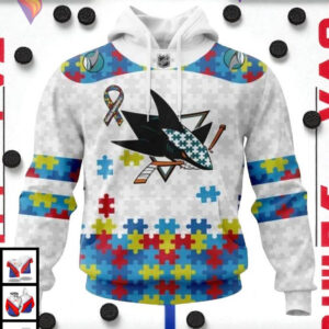 Autism Awareness Tribute Custom NHL Retro San Jose Sharks Hoodie 3D