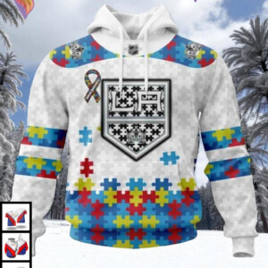 Autism Awareness Tribute Style Custom Los Angeles Kings Winter Hoodie 3D