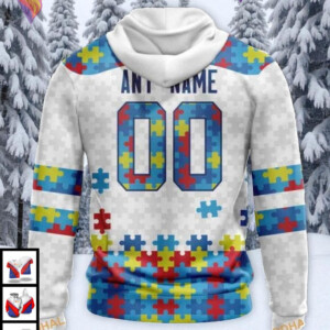 Autism Awareness Tribute Style Custom Los Angeles Kings Winter Hoodie 3D - 1