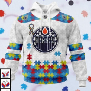 Autism Awareness Tribute Style NHL Edmonton Oilers Holiday Hoodie 3D