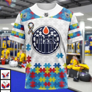 Autism Awareness Tribute Style NHL Edmonton Oilers Holiday Hoodie 3D - 2