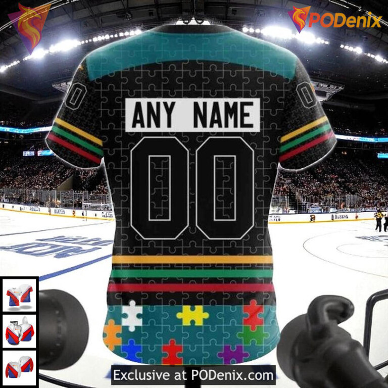 Autism Concept Awareness Design Custom San Jose Sharks Sweatshirt Hoodie 3D - 3