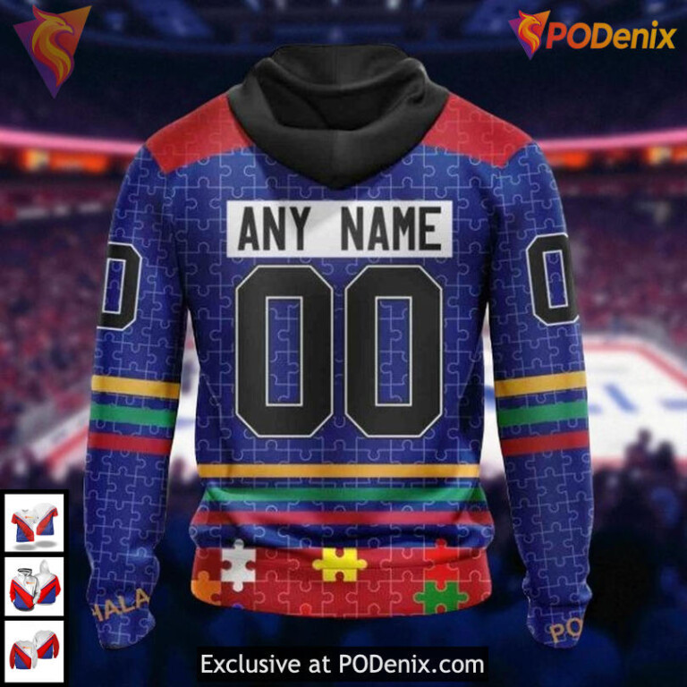 Autism Concept Custom Design New York Rangers Hoodie, NHL 3D Awareness Gear - 1