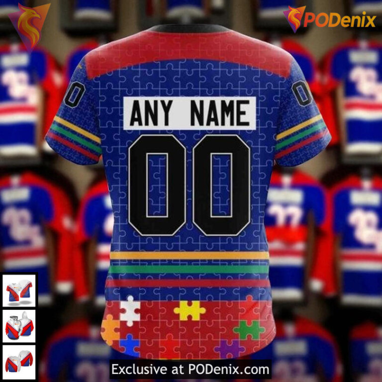 Autism Concept Custom Design New York Rangers Hoodie, NHL 3D Awareness Gear - 3