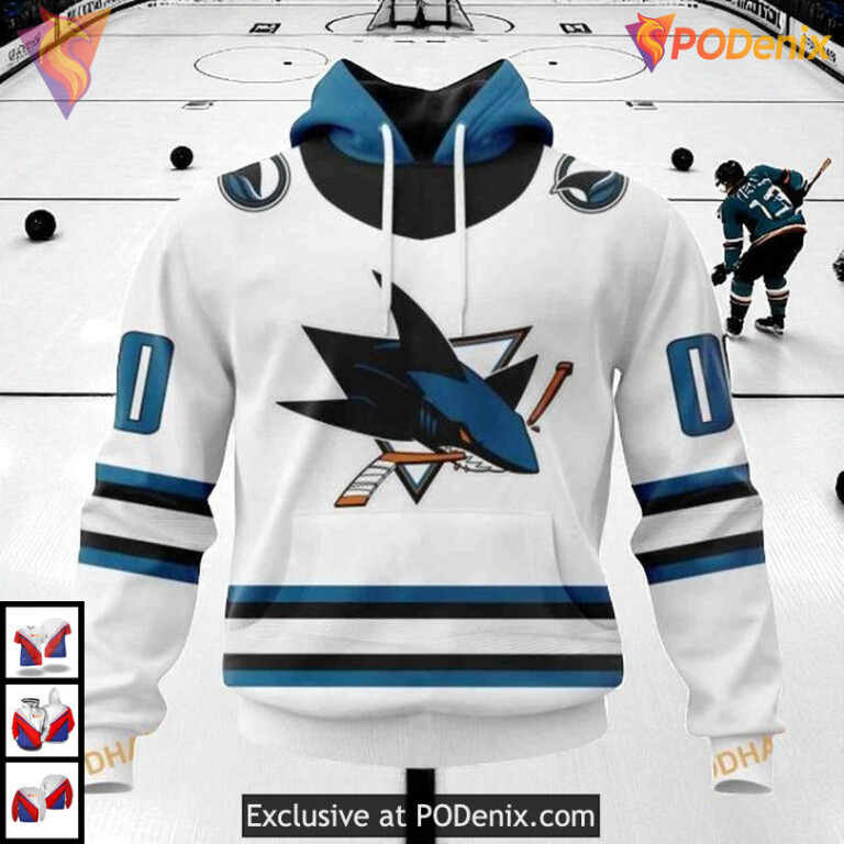 Away Kits 2025 Edition Custom NHL San Jose Sharks Unisex Hoodie 3D