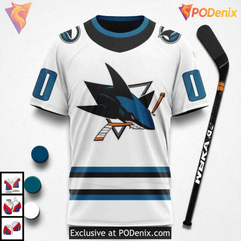 Away Kits 2025 Edition Custom NHL San Jose Sharks Unisex Hoodie 3D - 2
