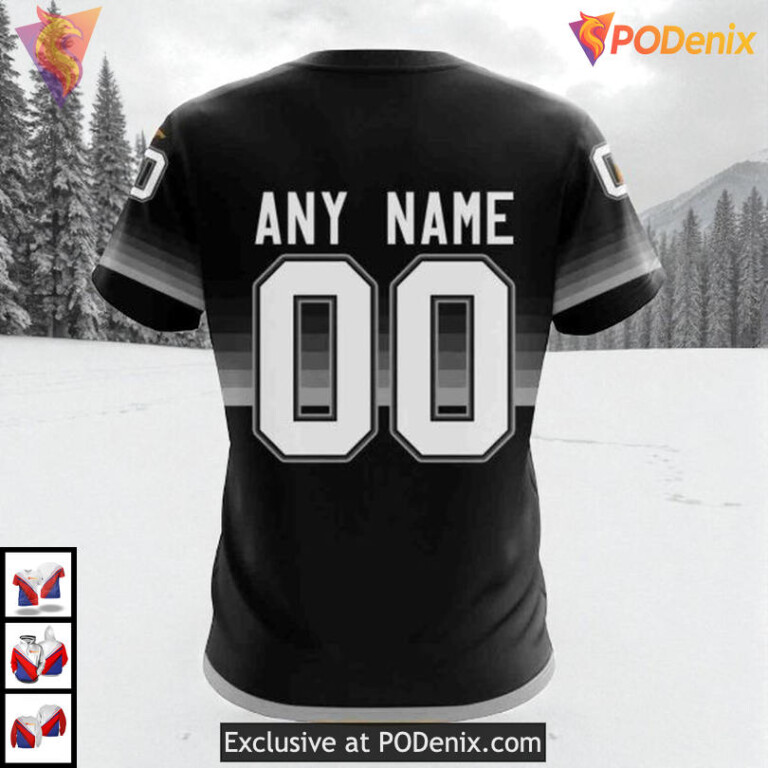 Black And Gradient Color Concept Custom Los Angeles Kings Mens Hoodie NHL 3D - 3