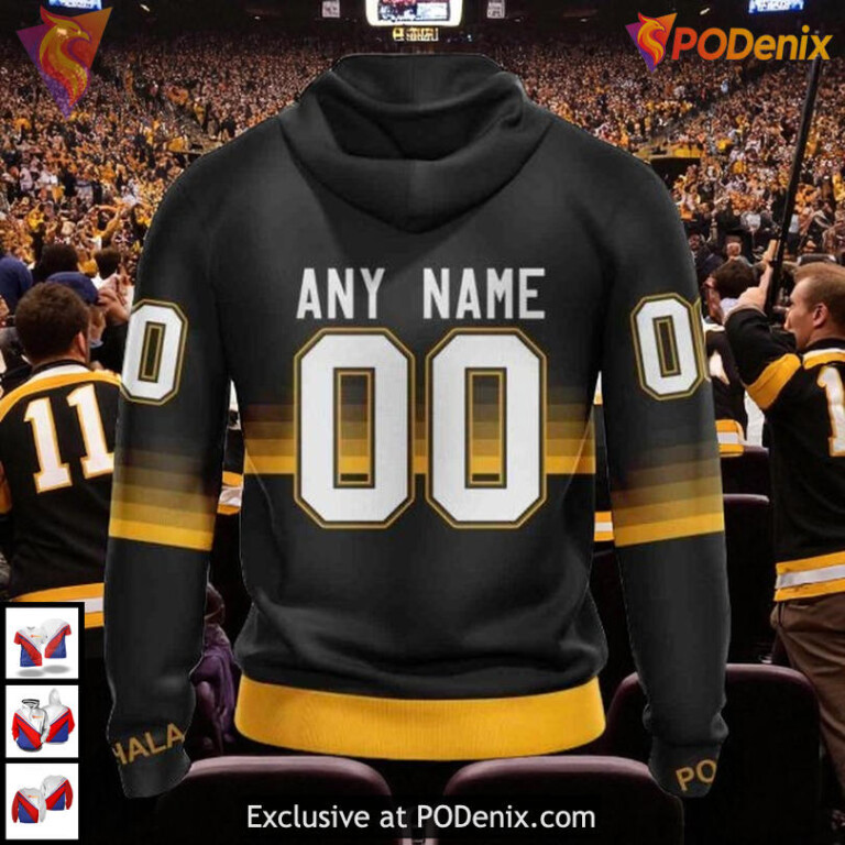 Black And Gradient NHL Boston Bruins All Over Print Hoodie Distinctive Style - 1