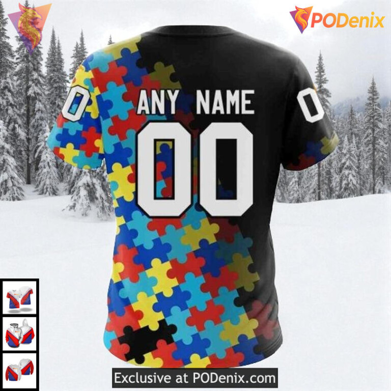 Black Autism Awareness Artwork Custom Los Angeles Kings Womens Hoodie NHL 3D - 3
