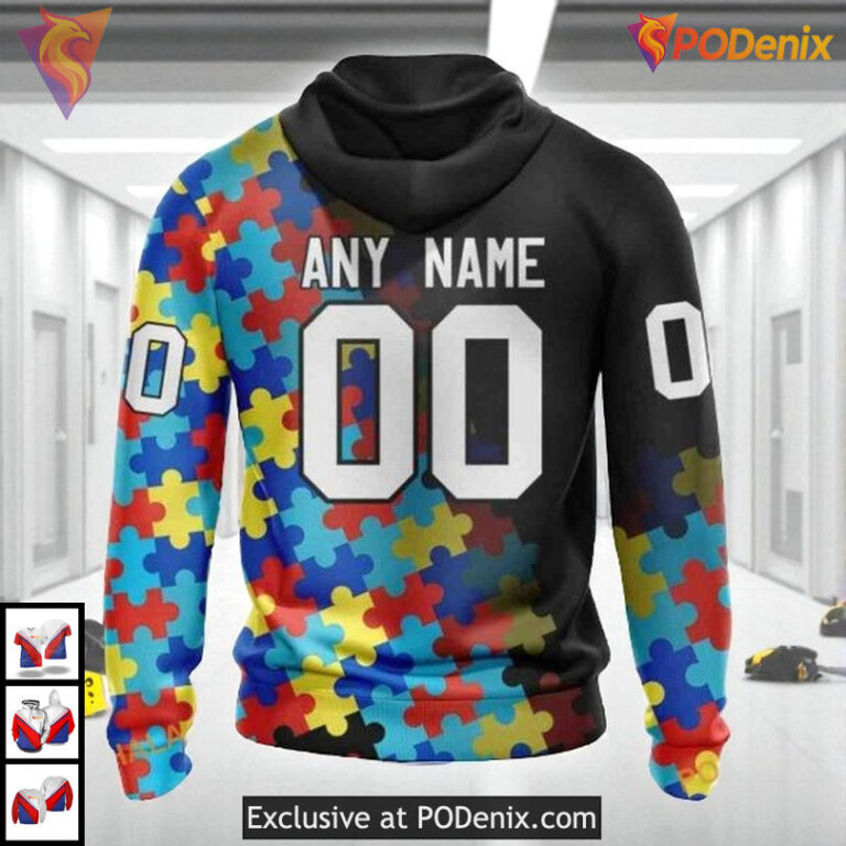 Black Autism Awareness Concept Custom Florida Panthers Womens Hoodie 3D - 1