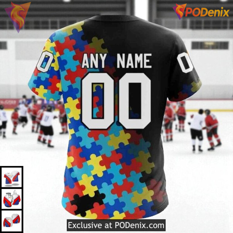Black Autism Awareness Concept Custom Florida Panthers Womens Hoodie 3D - 3