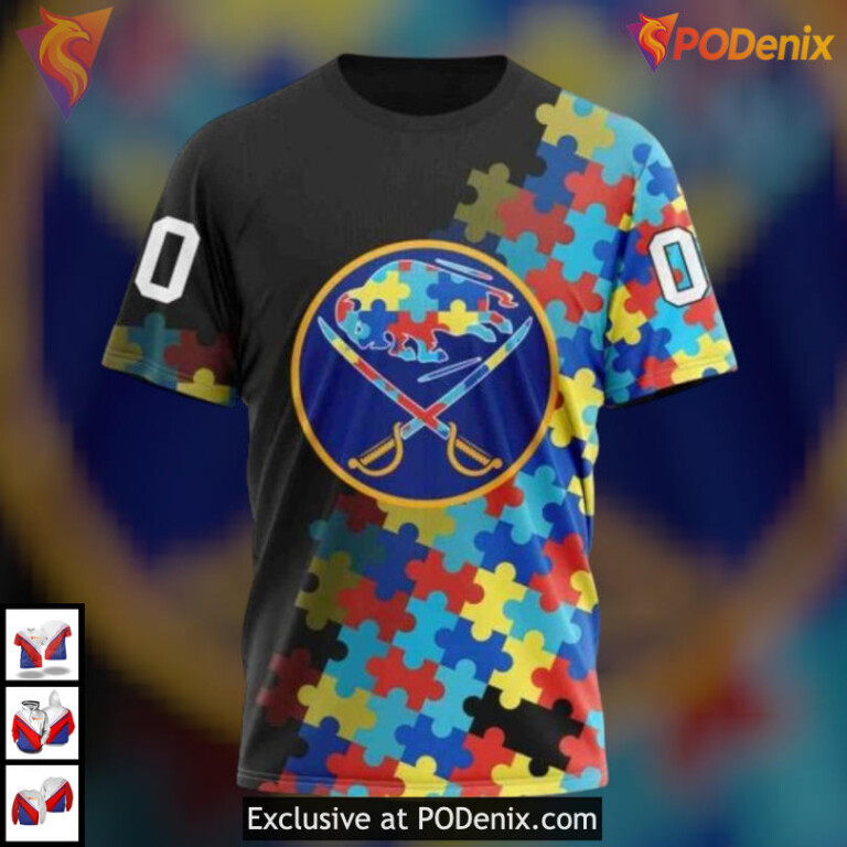 Black Autism Awareness Edition NHL Buffalo Sabres Winter Hoodie 3D Special Gear - 2