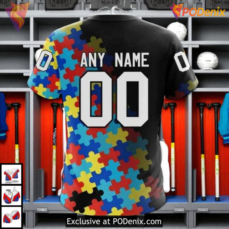 Black Autism Awareness Special NHL Edmonton Oilers Mens Hoodie 3D - 3