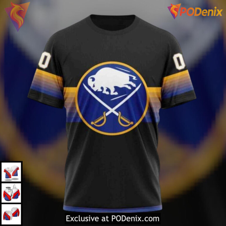 Black Gradient Color Concept NHL Buffalo Sabres Holiday Hoodie Unique Apparel - 2