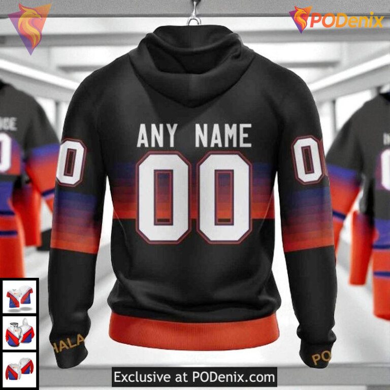 Black Gradient Color Concept NHL Edmonton Oilers Winter Hoodie 3D - 1