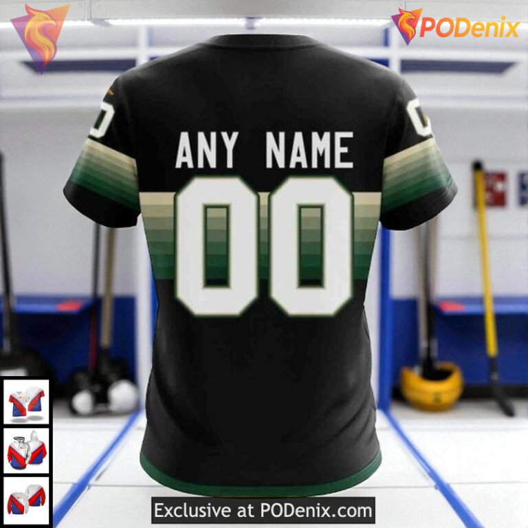 Black Gradient Colorway NHL Minnesota Wild Mens Hoodie 3D - 3
