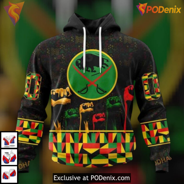 Black History Month Celebration NHL Buffalo Sabres Pullover Hoodie Custom 3D