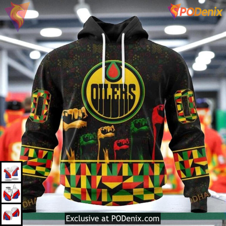 Black History Month Celebration NHL Personalized Edmonton Oilers Hoodie 3D