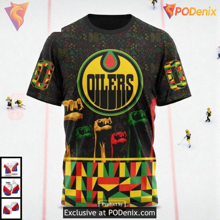 Black History Month Celebration NHL Personalized Edmonton Oilers Hoodie 3D - 2