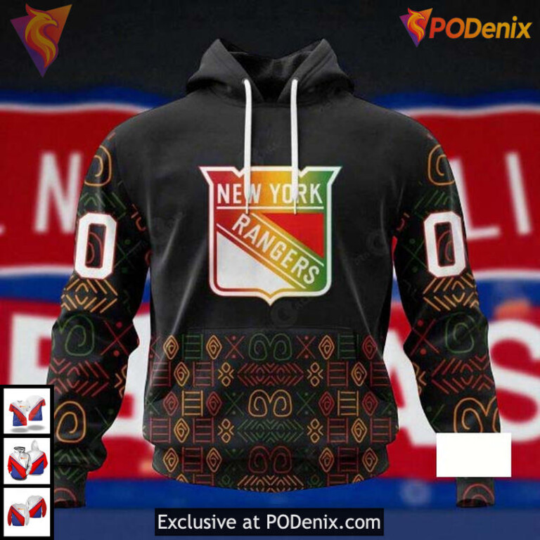 Black History Month New York Rangers 3D Hoodie, Custom NHL Fan Apparel
