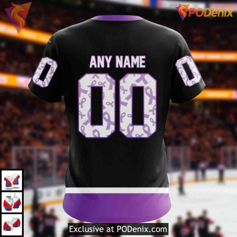Black Hockey Fights Cancer Boston Bruins Womens Hoodie 3D Personalized - 3