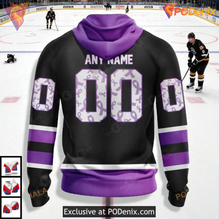 Black Hockey Fights Cancer Edition Custom NHL San Jose Sharks Christmas Hoodie - 1