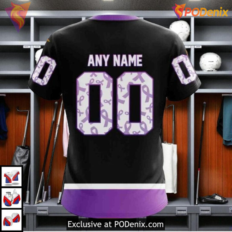 Black Hockey Fights Cancer Kit NHL Edmonton Oilers Womens Hoodie 3D - 3